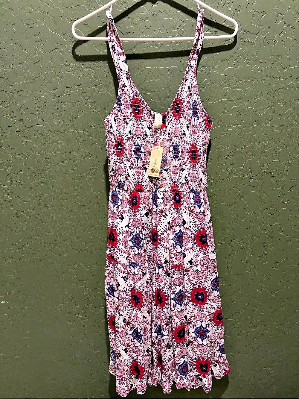 With Love, Janelle Floral Mini Dress in Pink & Red Size Medium NWT